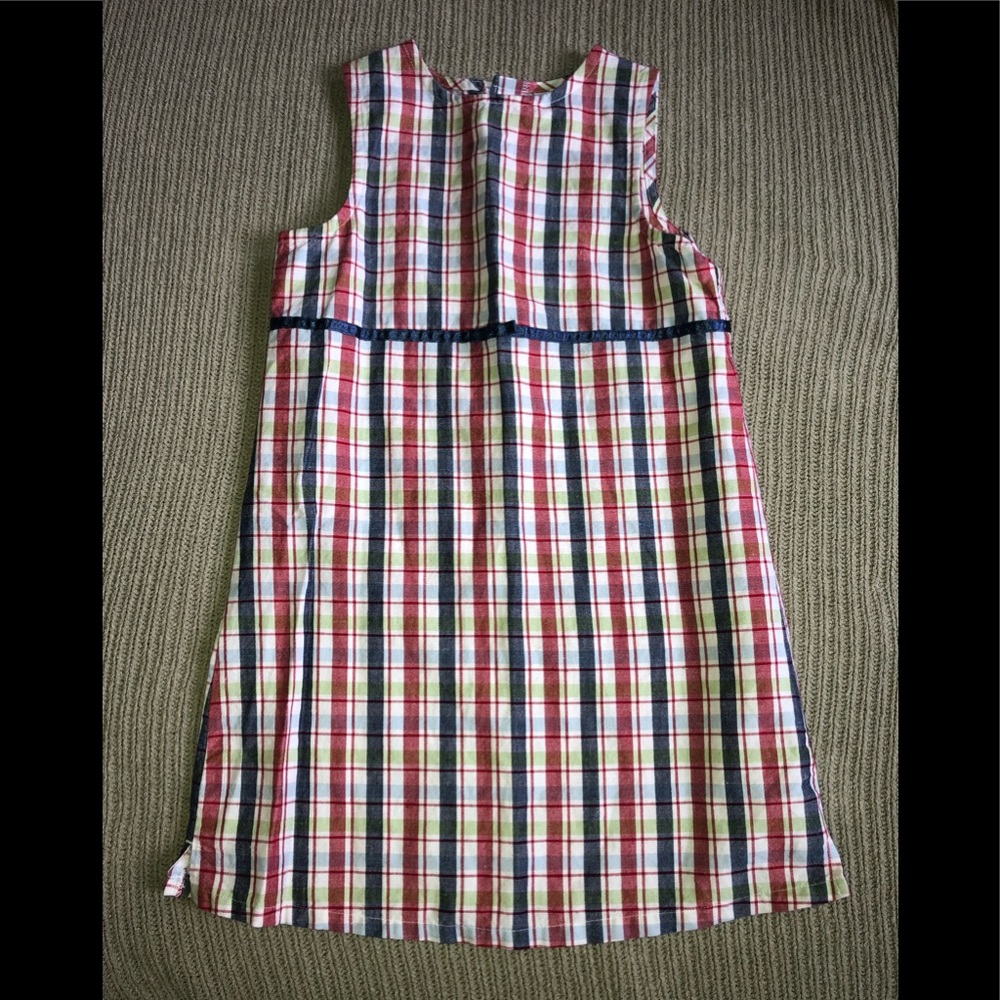 Little Me Dress, red white and blue plaid!
